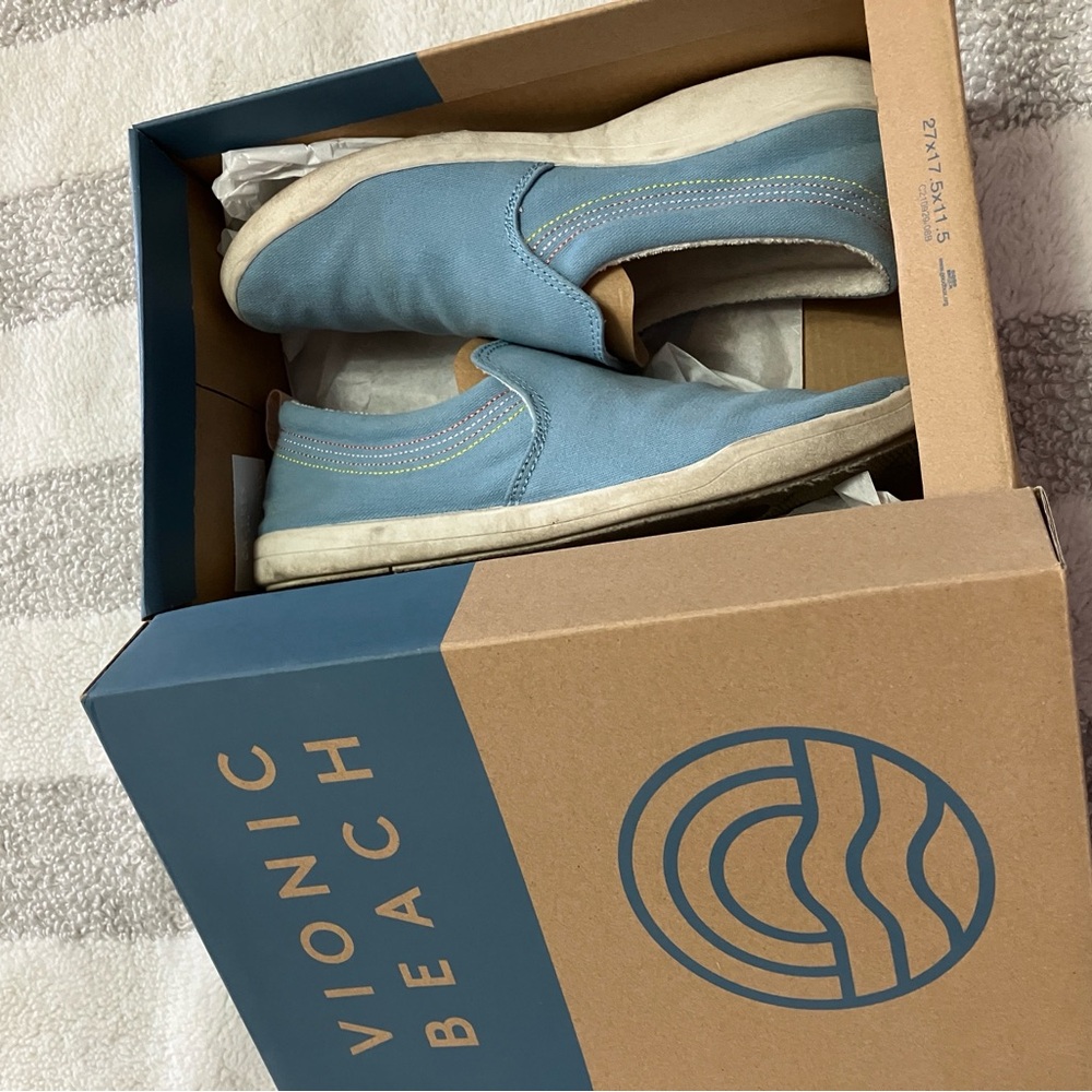 Vionic Sky Blue Canvas Slip-Ons - Picture 2 of 6